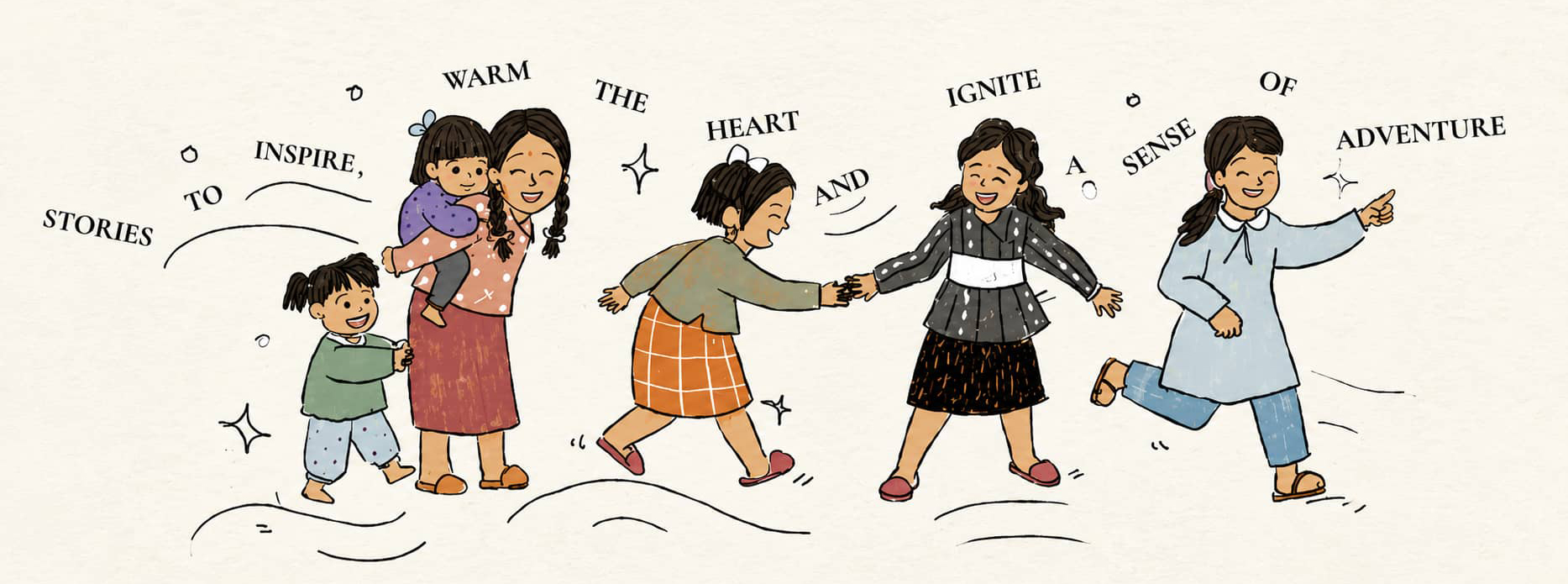 Children holding hands and playing